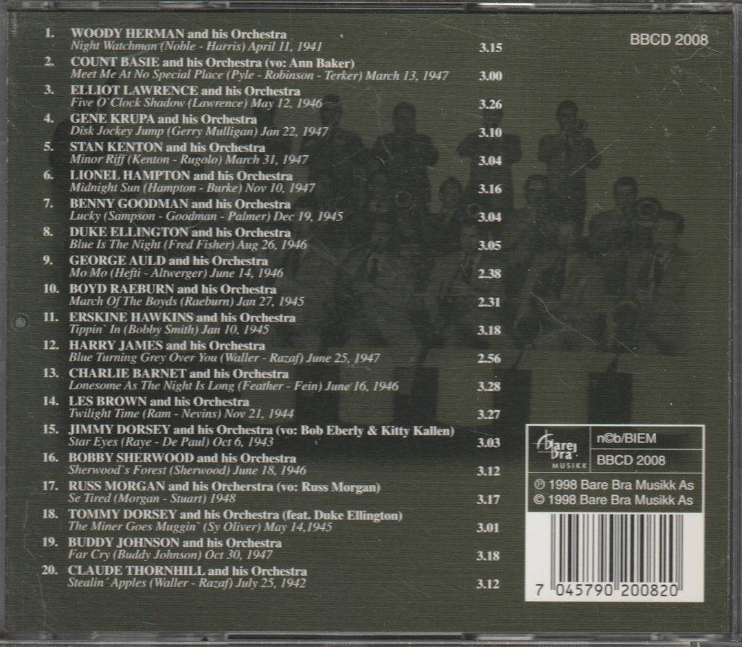 Knut Borge og Leif "Smokerings" Anderson - Presenterer for Sophisticated Swingers (Big Bands). 1996. . CD.