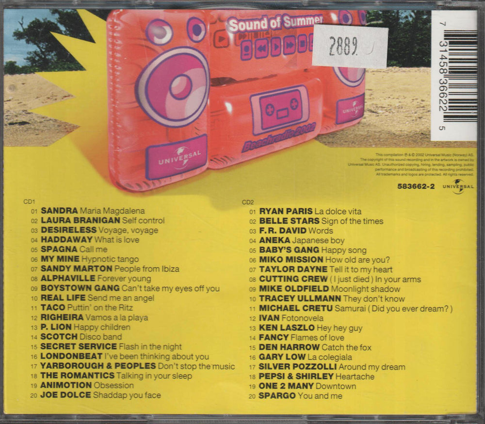 Diverse artister - Sound of Summer: Beachradio 2002 (2CD). 2002. . CD.
