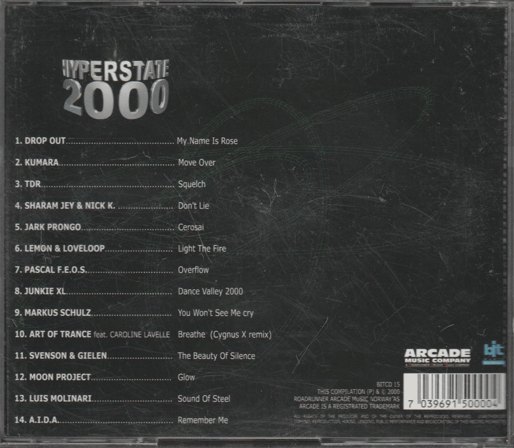 Diverse artister - Hyperstate 2000: Compiled by Norwegian Allstars. 2000. . CD.