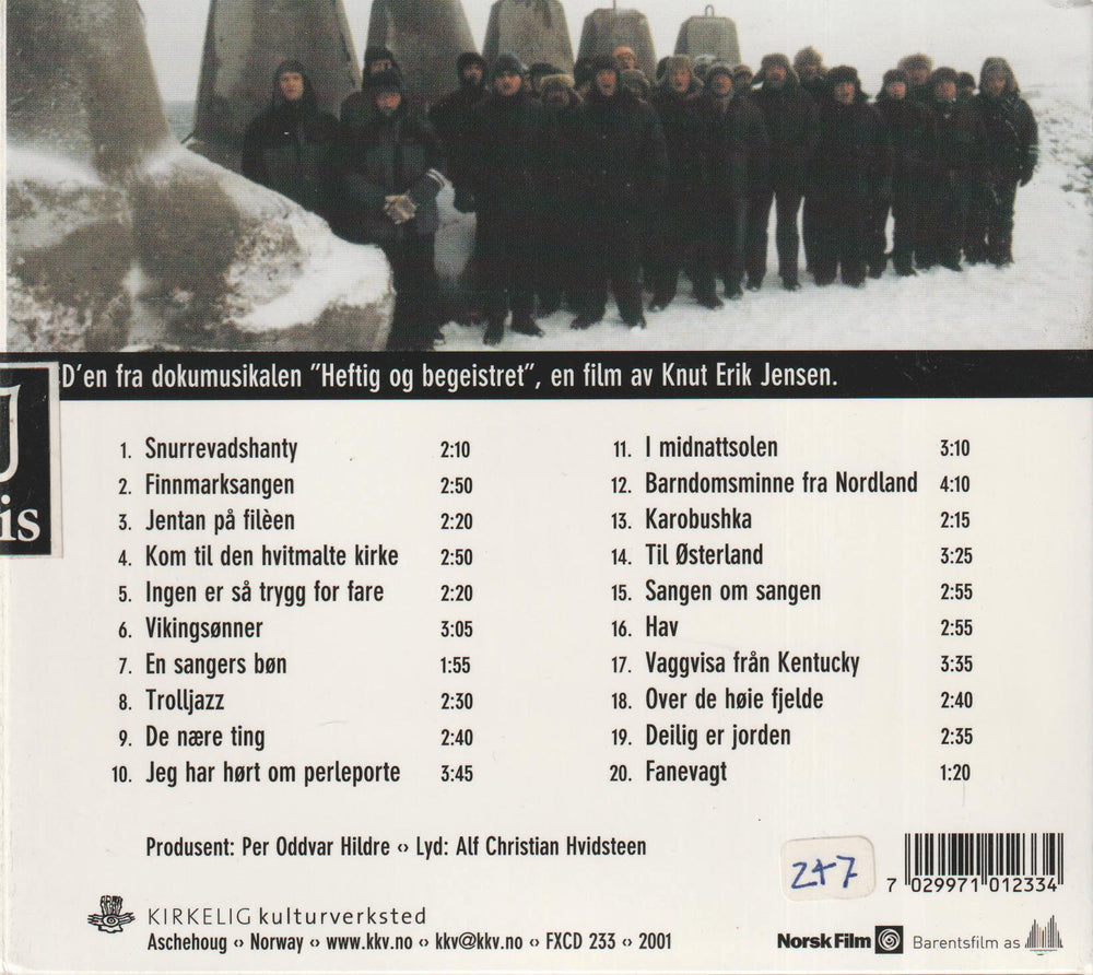 Berlevåg Mannsangforening - Heftig & Begeistret (Digipak). 2001. . CD.