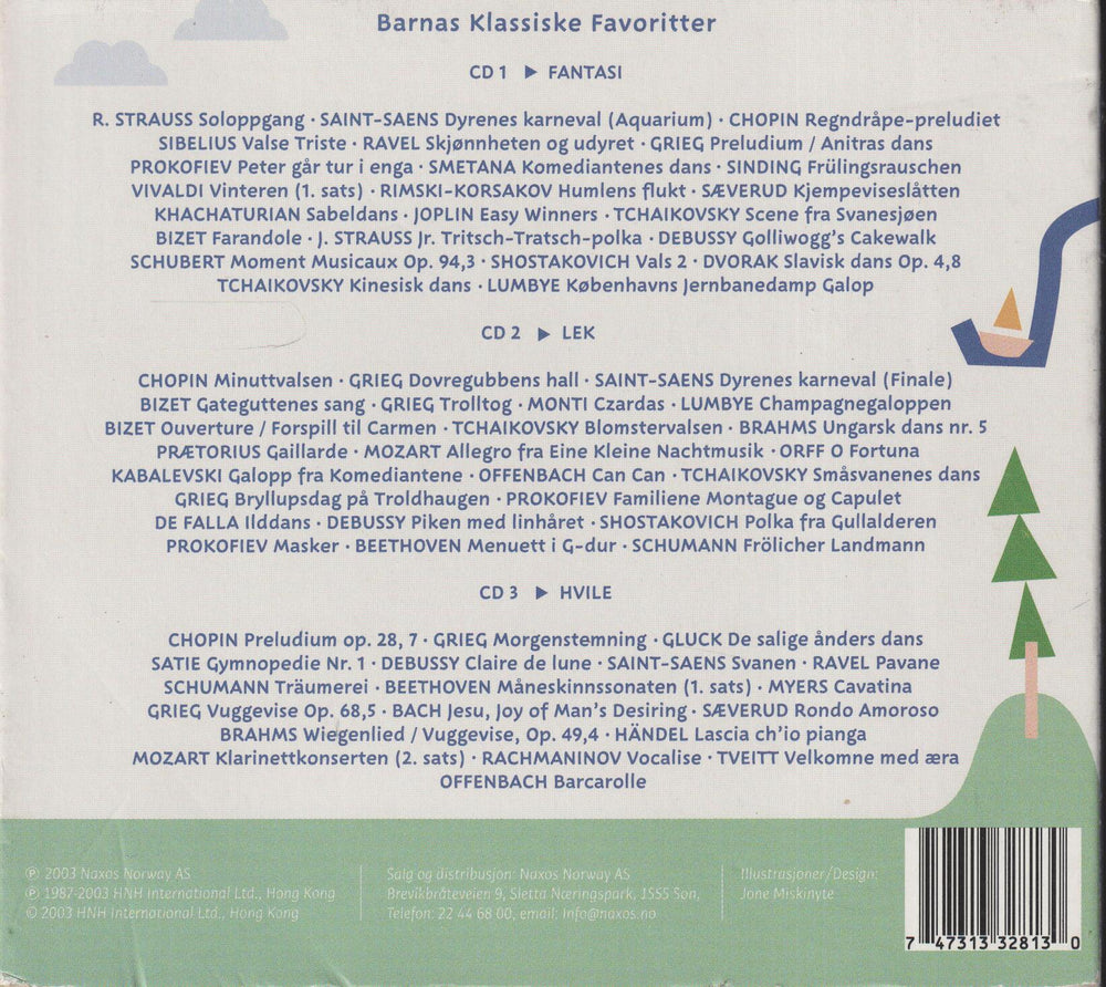 Diverse artister - Barnas Klassiske Favoritter: Fantasi - Hvile - Lek (Digipak). 2004. . CD.