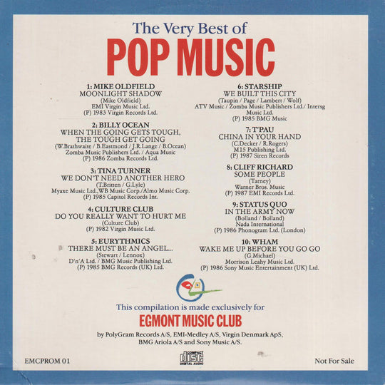 Diverse artister - Egmont Music Club Presents: The Very Best of Pop Music (Presentation Sampler). 1993. . CD.