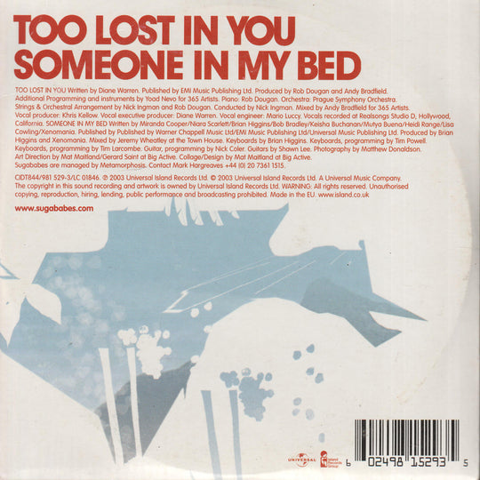 Sugababes - Too Lost in You (2003). CD-singel.