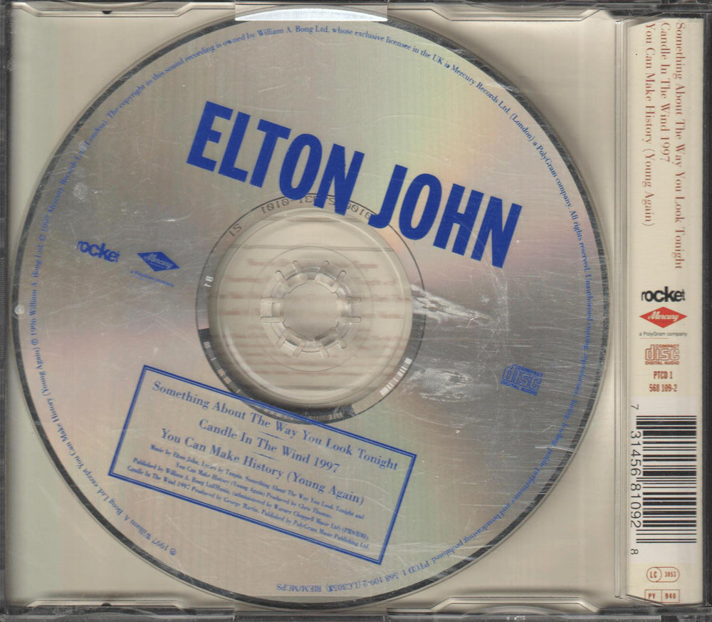Elton John - Something About The Way You Look Tonight / Candle In The Wind 1997 (1997). CD-singel.