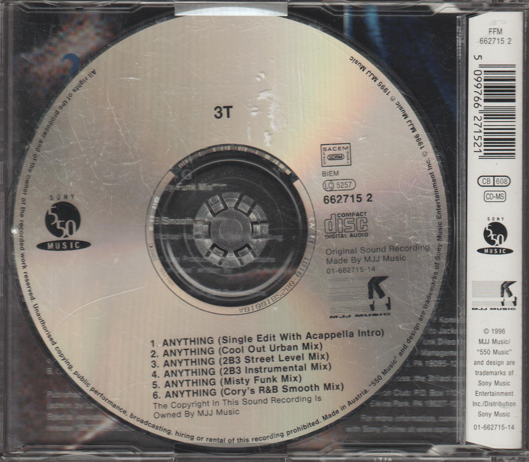 3T - Anything (1995). CD-singel.