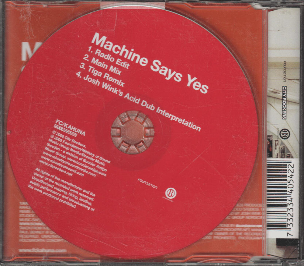 FC/Kahuna - Machine Says Yes. 2002. CD-singel.