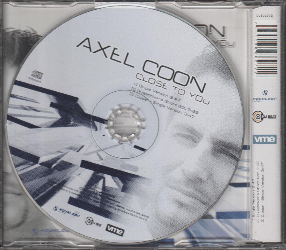 Axel Coon - Close To You. 2002. CD-singel.