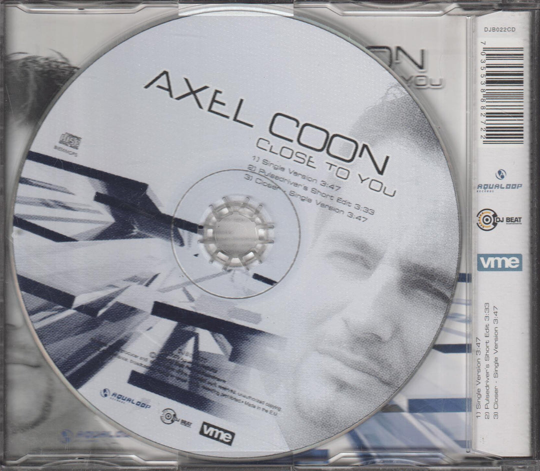 Axel Coon - Close To You. 2002. CD-singel.