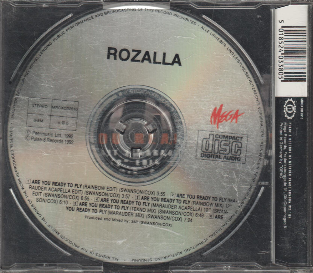 Rozalla - Are You Ready To Fly. 1992. CD-singel.