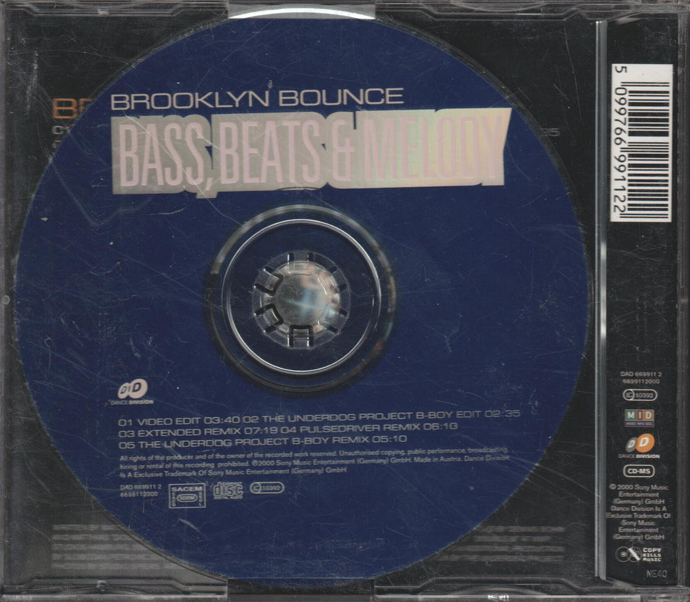 Brooklyn Bounce - Bass, Beats & Melody. 2000. CD-singel.