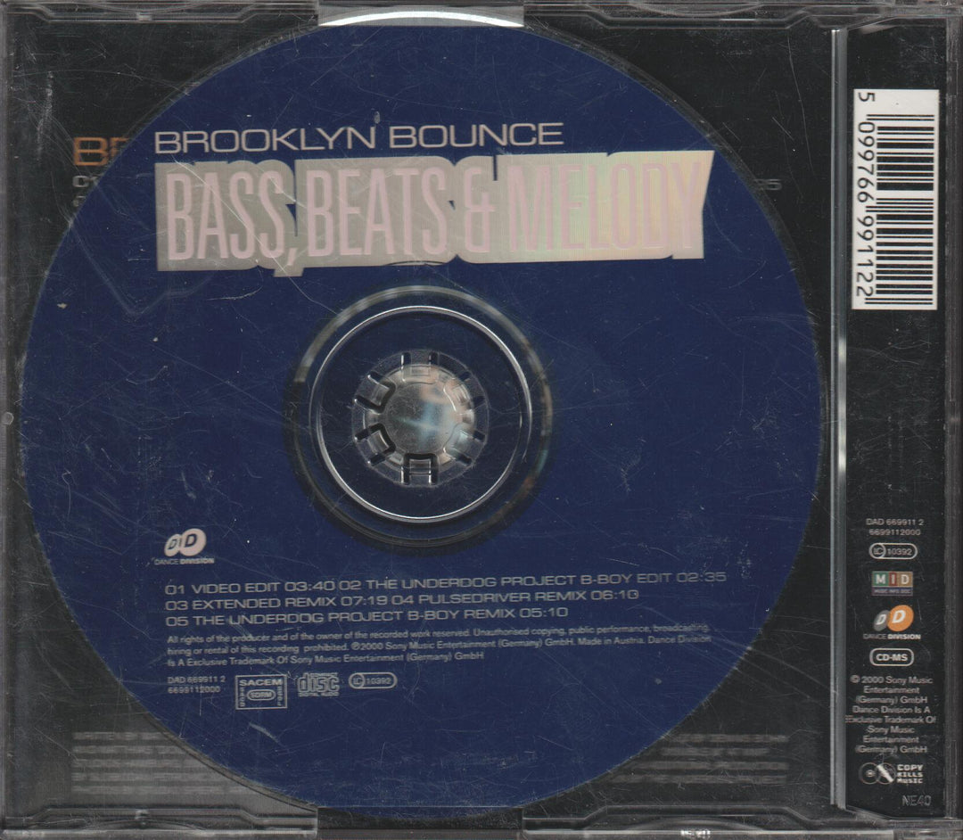Brooklyn Bounce - Bass, Beats & Melody. 2000. CD-singel.