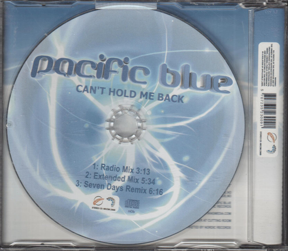 Pacific Blue - Can't Hold Me Back. 1999. CD-singel.
