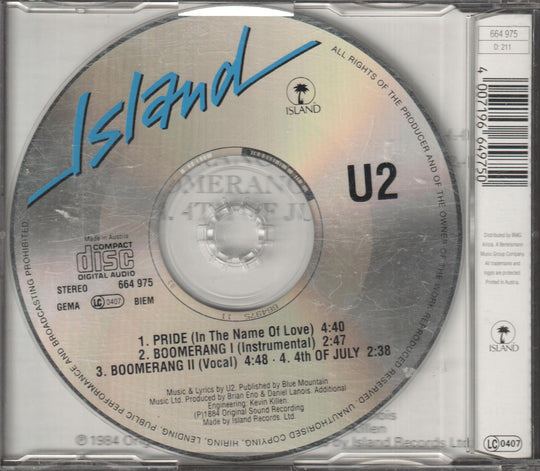 U2 - Pride (In The Name Of Love). 1984. CD-singel.