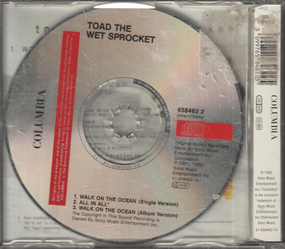 Toad The Wet Sprocket - Walk On The Ocean. 1992. CD-singel.