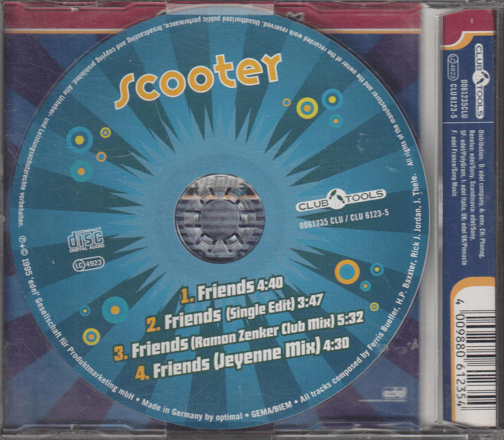 Scooter - Friends. 1995. CD-singel.