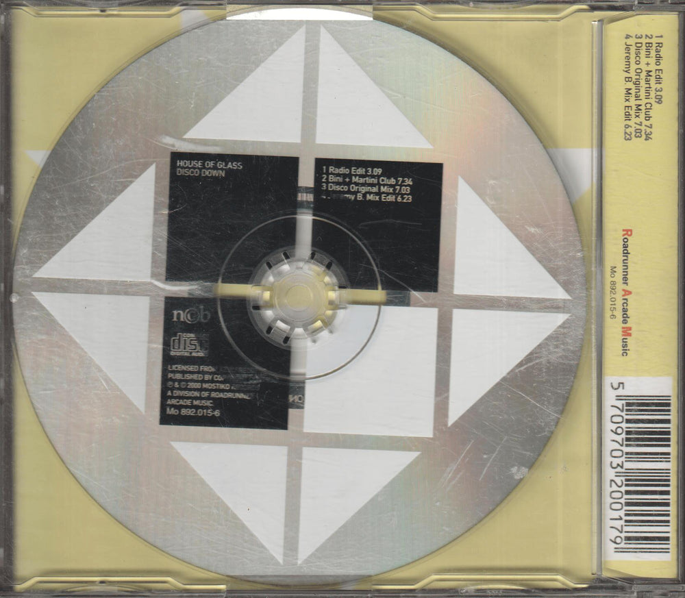 House Of Glass - Disco Down. 2000. CD-singel.
