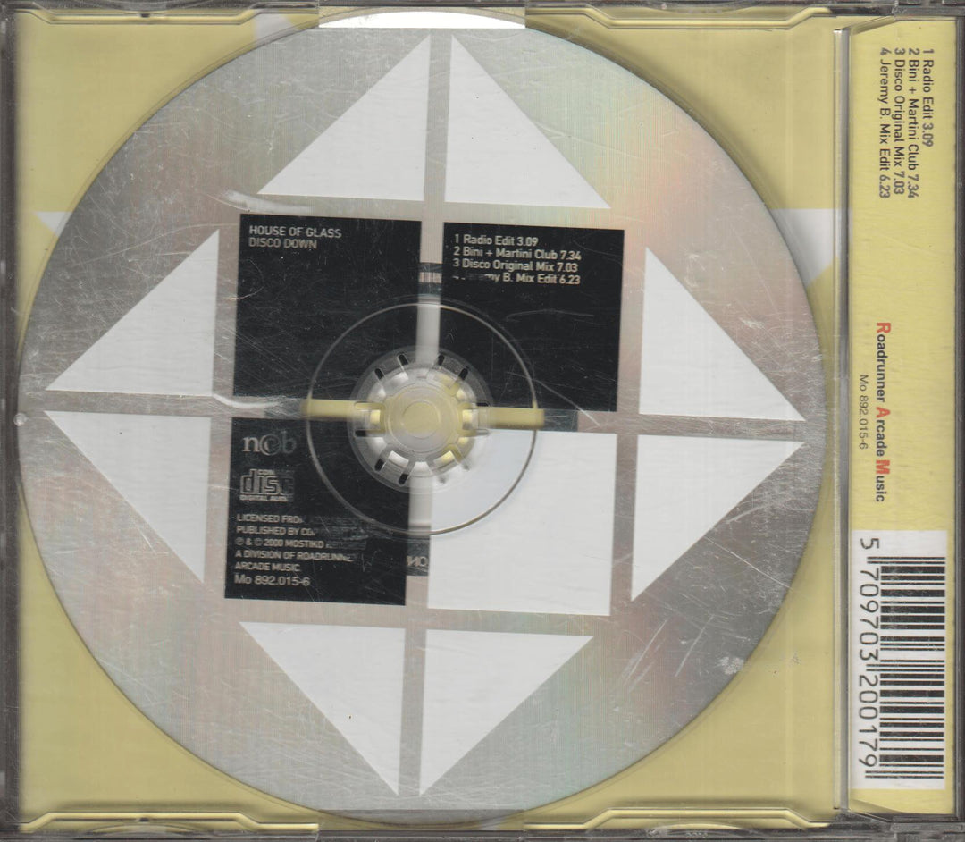 House Of Glass - Disco Down. 2000. CD-singel.