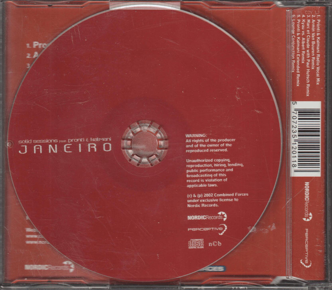 Solid Sessions feat. Pronti & Kalmani – Janeiro. 2001. CD-singel.