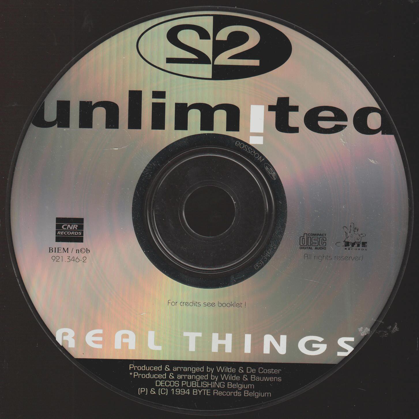 2 Unlimited – Real Things. 1994. CD-singel.
