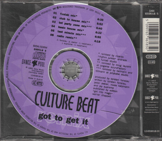 Culture Beat – Got To Get It (Remix). 1993. CD-singel.
