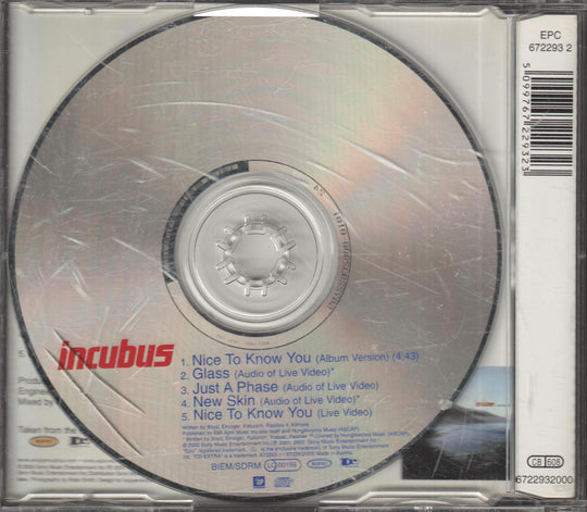 Incubus – Nice To Know You. 2001. CD-singel.
