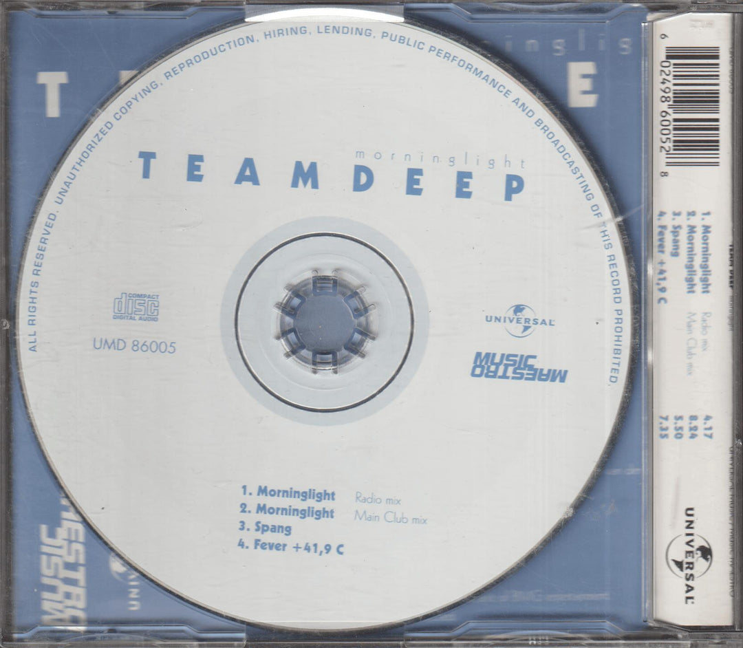 Team Deep – Morninglight. 1992. CD-singel.