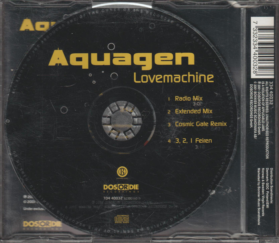 Aquagen – Lovemachine. 2002. CD-singel.
