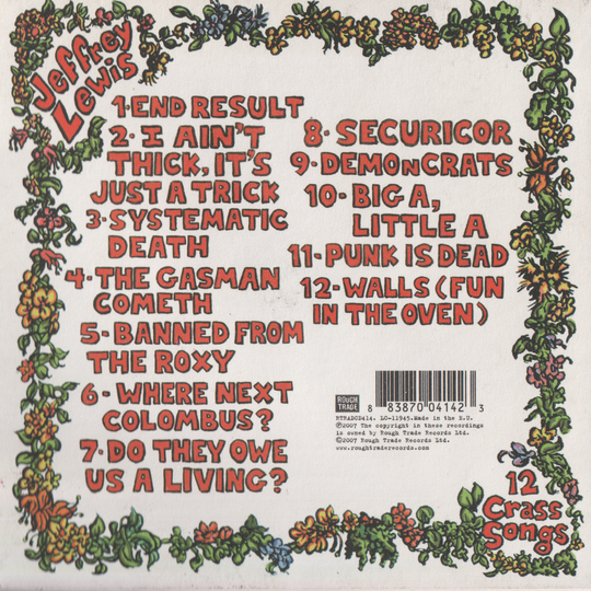 Jeffrey Lewis – 12 Crass Songs. 2007. CD i sleeve.
