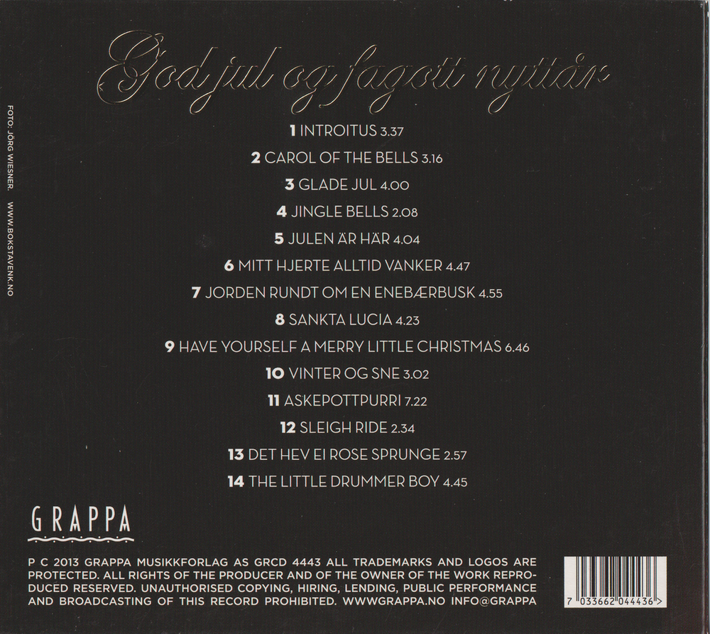 Oslo Fagottkor – God jul og fagott nyttår. 2013. CD i sleeve.