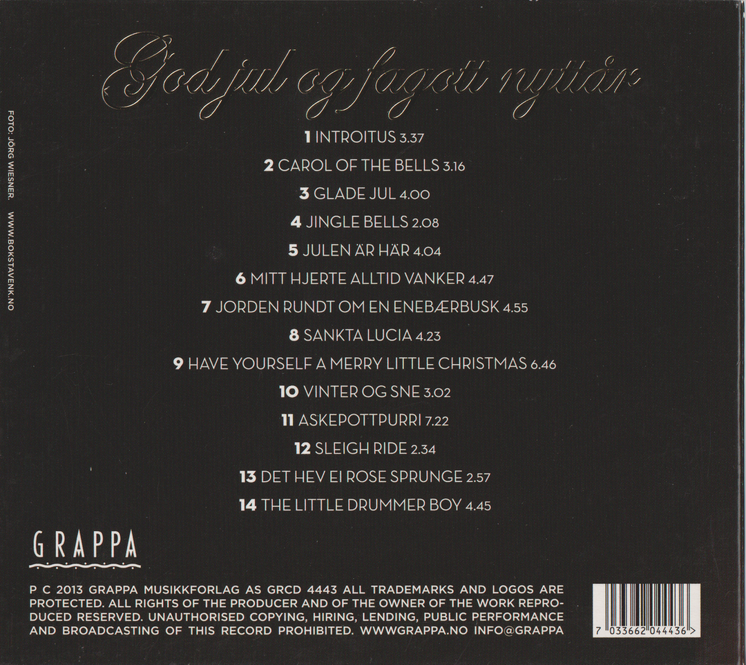 Oslo Fagottkor – God jul og fagott nyttår. 2013. CD i sleeve.