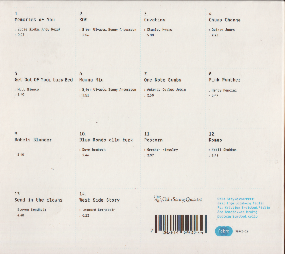 Oslo String Quartet – Falling Upwards. 2002. CD i sleeve.