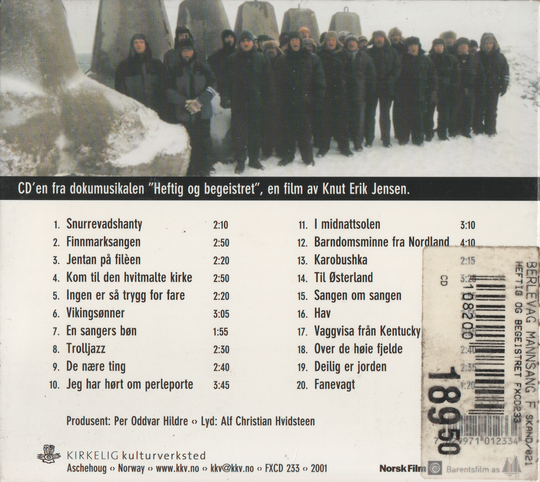 Berlevåg Mannsangforening – Heftig & begeistret. 2001. CD i sleeve.