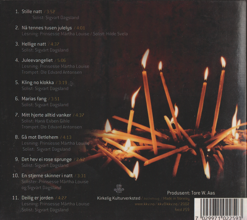 Oslo Gospel Choir, Prinsesse Märtha Louise & Sigvart Dagsland – Det skjedde i de dager (2002). CD i sleeve.