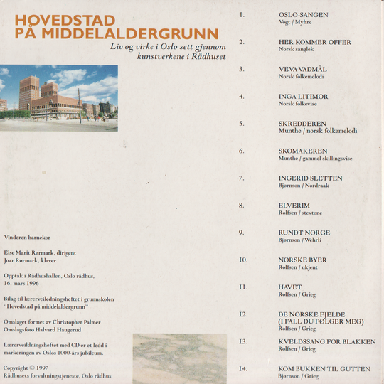St. Hallvard-guttene – Med hilsen fra Oslo (1998). CD i sleeve.