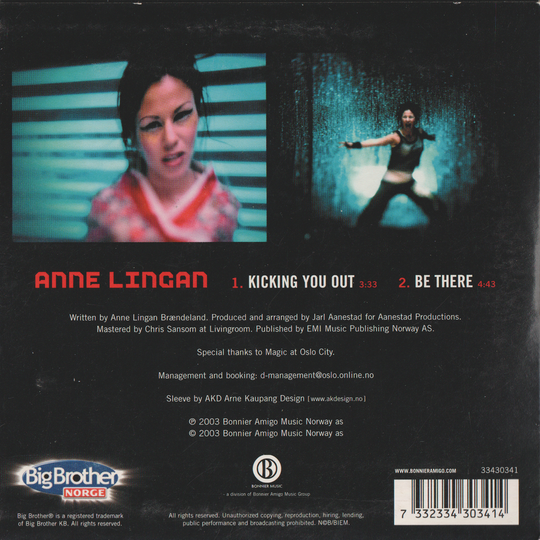 Anne Lingan – Kicking You Out (2001). CD-singel i sleeve.