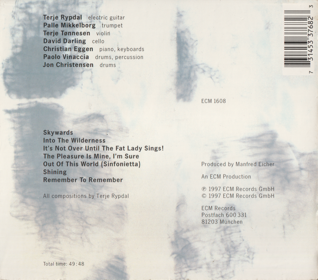 Terje Rypdal – Skywards (1997). CD i sleeve.