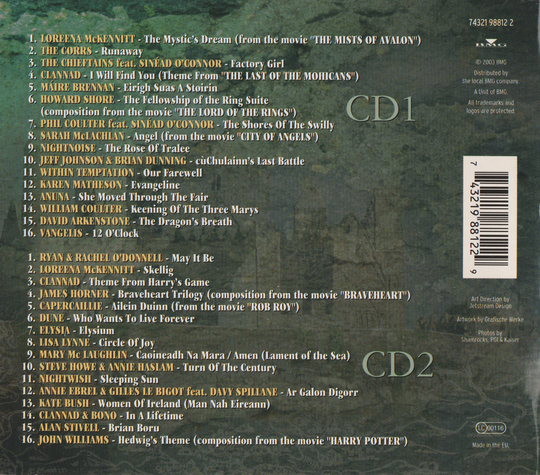 Various Artists – The Celtic Circle: Legendary Music from a Mystic World (2002). CD i sleeve.