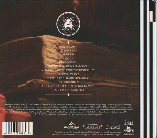 Amy Millan – Honey From The Tombs (2006). CD i sleeve.