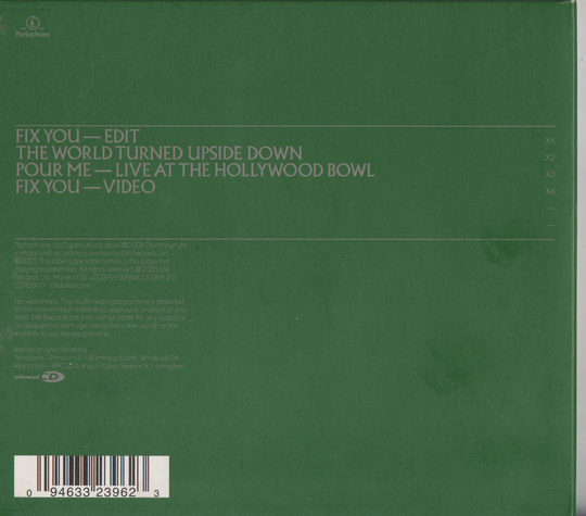 Coldplay – Fix You (2005). CD-singel i sleeve.