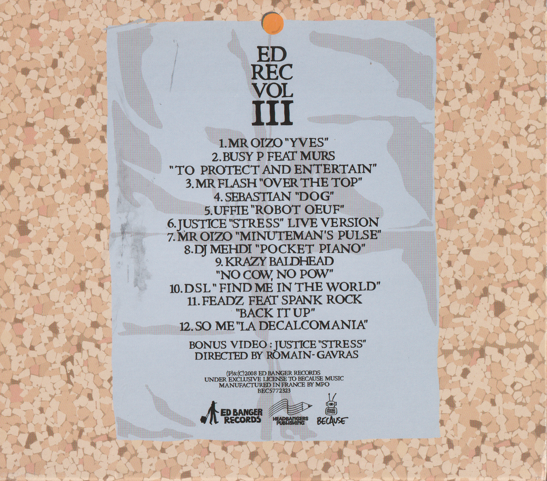 Various Artists – Ed Rec Vol. III (2008). CD i sleeve.