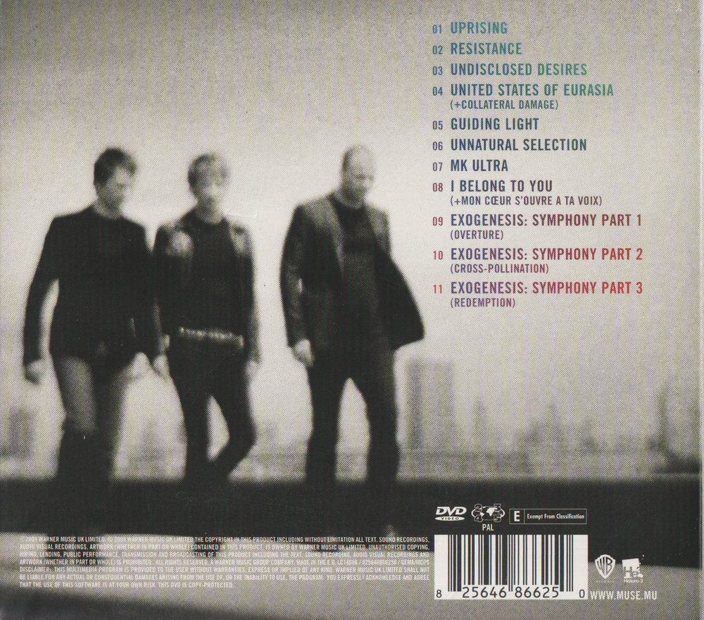 Muse – The Resistance (2009). CD i sleeve.