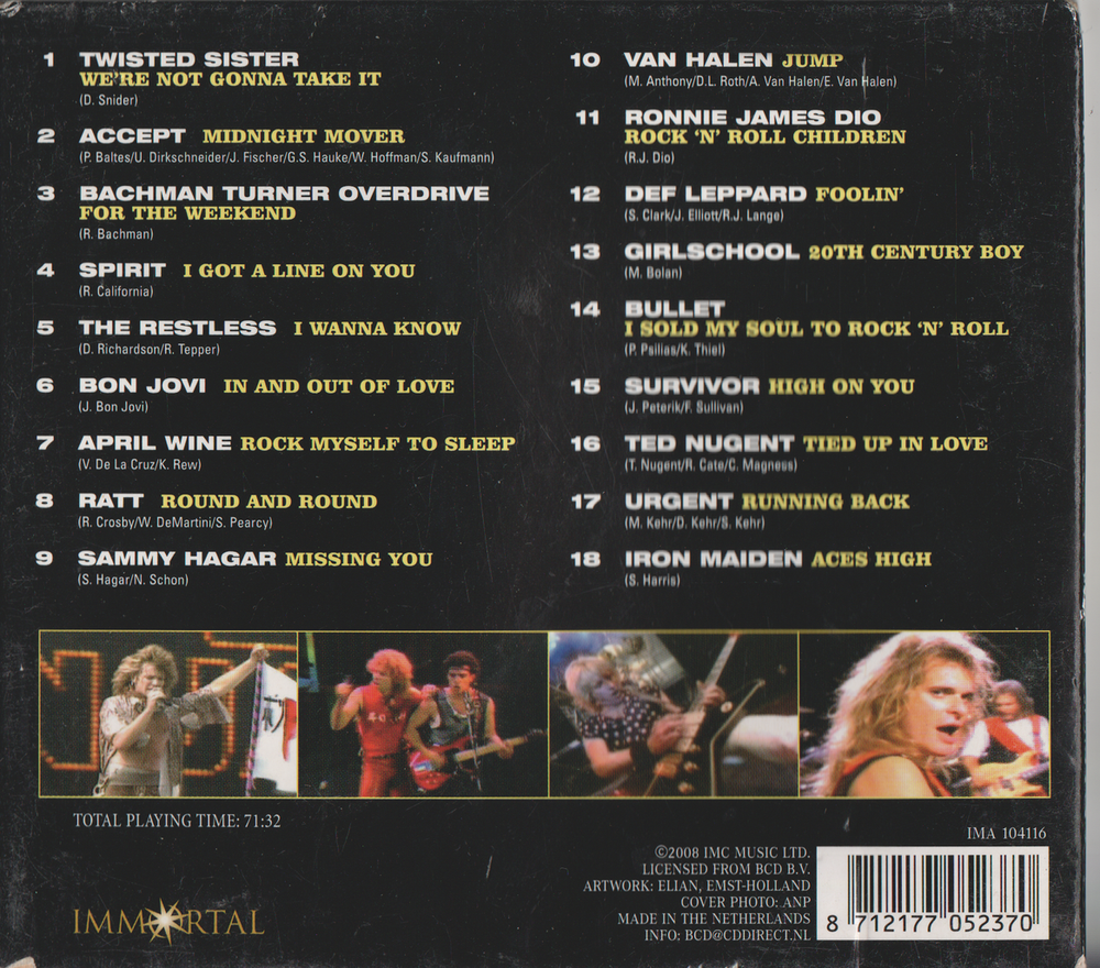 Various Artists – Hard 'N' Heavy (1988). CD i sleeve.