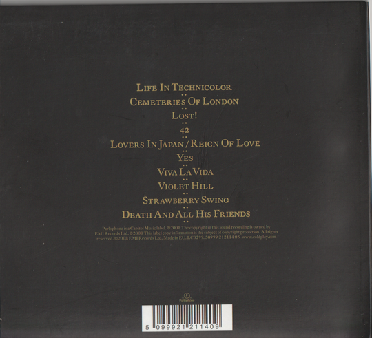 Coldplay – Viva la Vida or Death and All His Friends (2008). CD i sleeve.