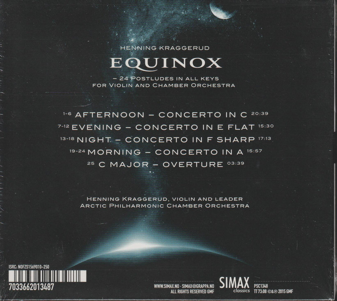 Henning Kraggerud / Arctic Philharmonic – Equinox. 2015. CD i sleeve - ny i plast!