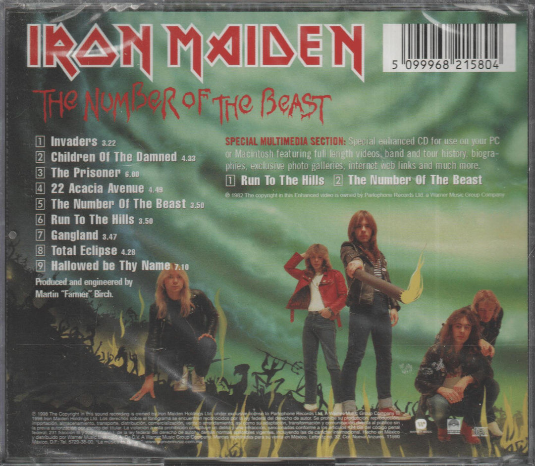 Iron Maiden – The Number of the Beast (Enhanced CD). 1998. CD i sleeve - ny i plast!