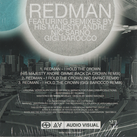 Redman – I Hold The Crown (Remix) EP. 2010. CD i sleeve - ny i plast!
