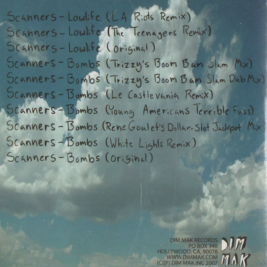 Scanners – Lowlife / Bombs Remixes EP. 2008. CD i sleeve - ny i plast!