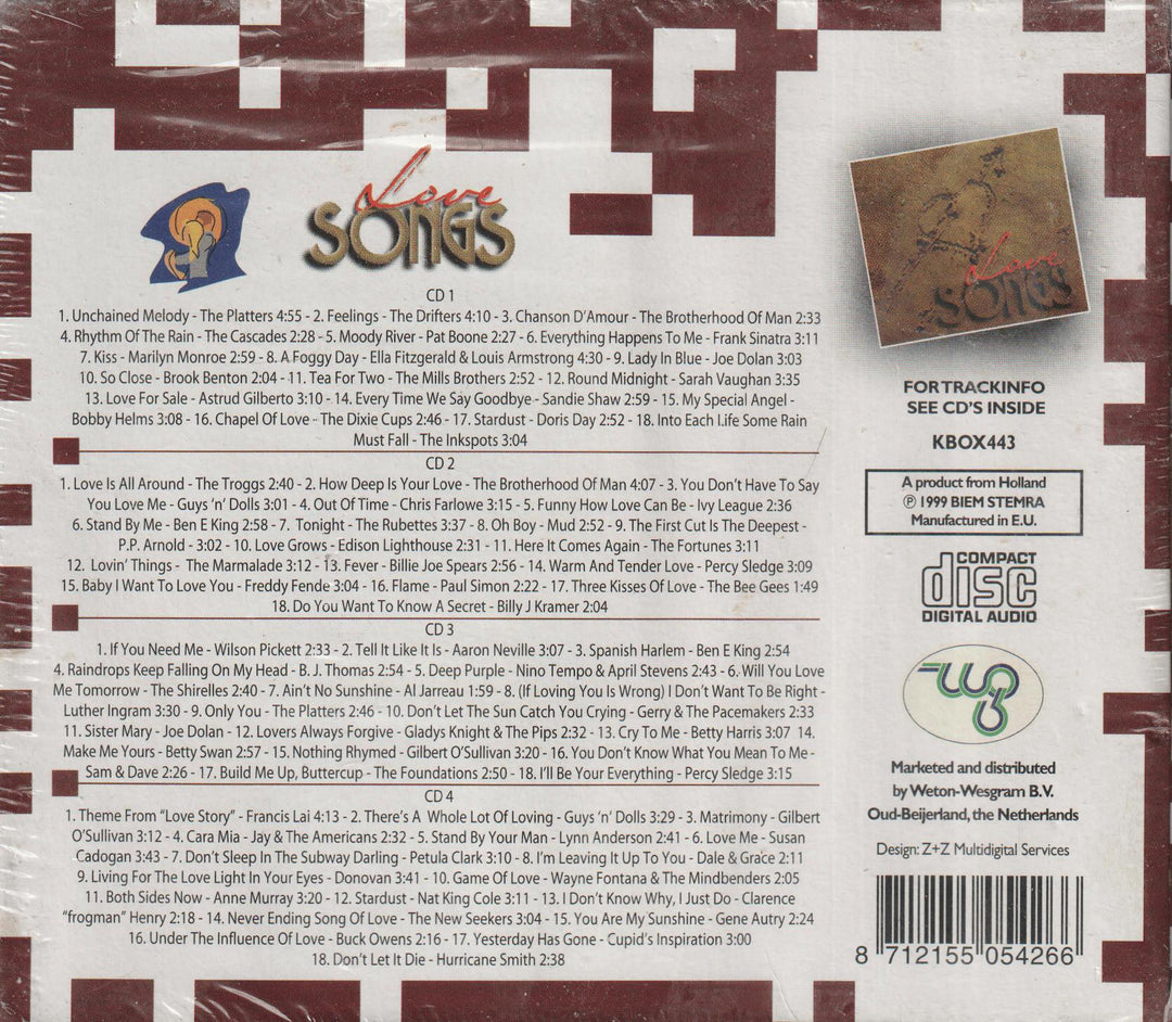Diverse artister – Love Songs (4 CD Box Set). 2004. CD i sleeve - ny i plast!