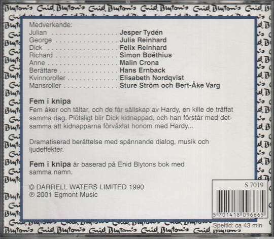 Enid Blyton - Fem I Knipa (Dramatiserad Berättelse). 1994. . CD.