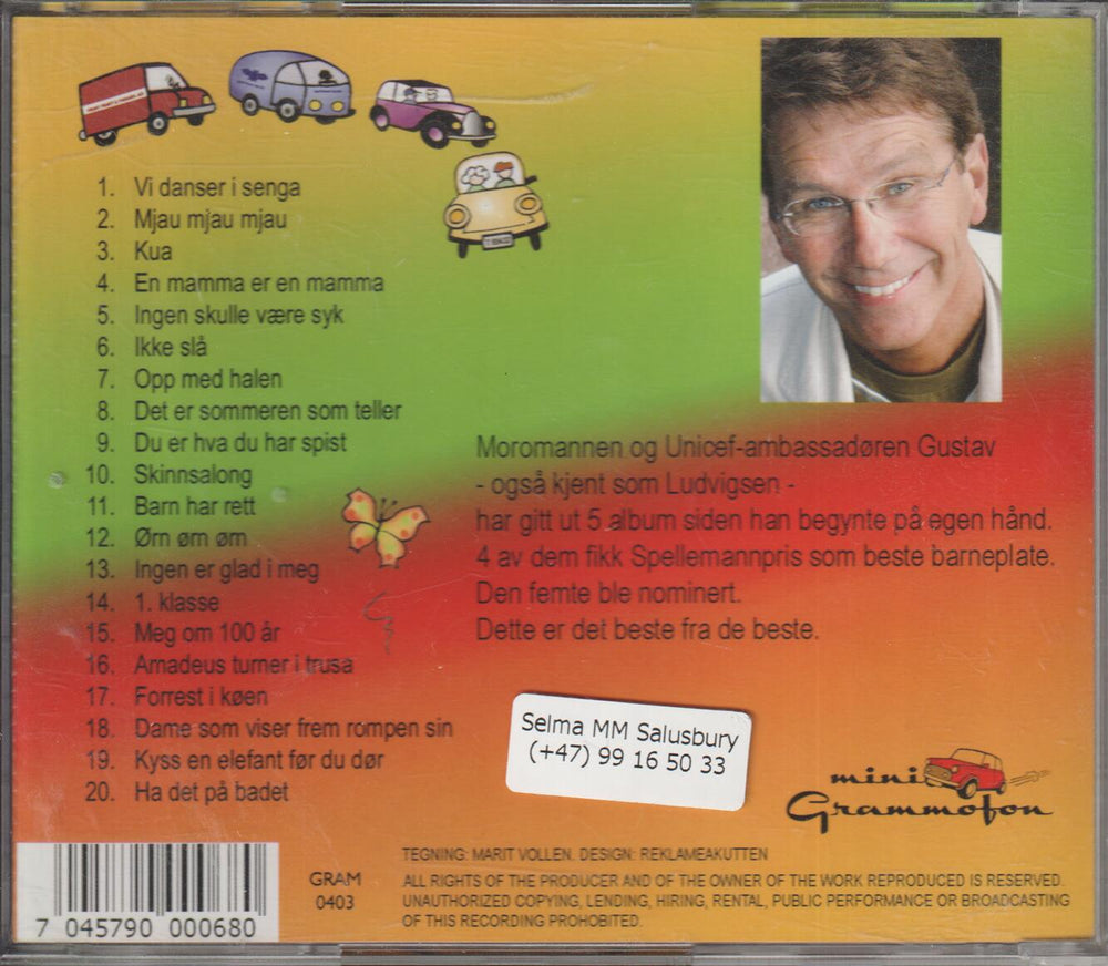 Gustav Lorentzen - Mine Beste For Barn. 1999. . CD.